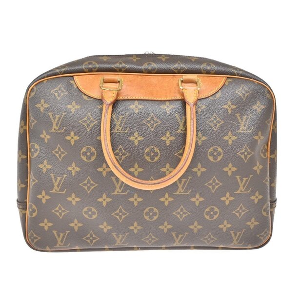 LOUIS VUITTON LV Logo Deauville Hand Bag Monogram Leather Brown - Picture 3 of 16